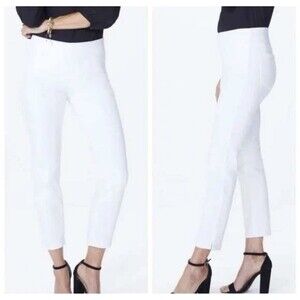NYDJ Pull On Ankle White Jeans Lift Tuck Skinny Pants Stretch Size 16